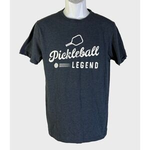 Crazy Dog Pickleball Legend Graphic T-Shirt Mens Medium Gray Heathered